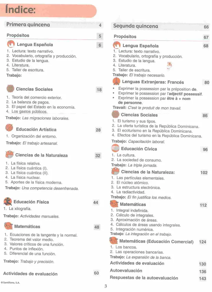 Índice del Módulo 8 Prepara de 4to de Bachillerato